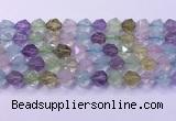 CMQ578 15.5 inches 12mm faceted round mixed quartz beads