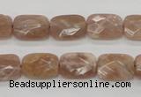 CMS103 15.5 inches 10*14mm faceted rectangle moonstone gemstone beads