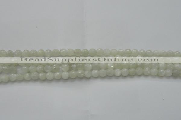 CMS1041 15.5 inches 6mm faceted round A grade white moonstone beads