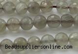 CMS1061 15.5 inches 8mm faceted round grey moonstone beads wholesale