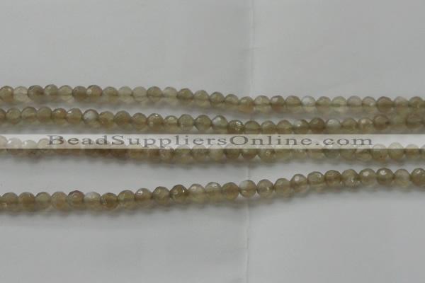 CMS1067 15.5 inches 6mm faceted round grey moonstone beads wholesale