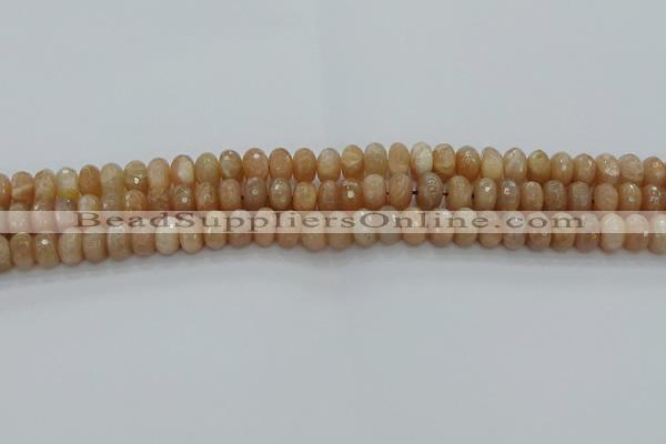 CMS1092 15.5 inches 6*10mm faceted rondelle moonstone beads