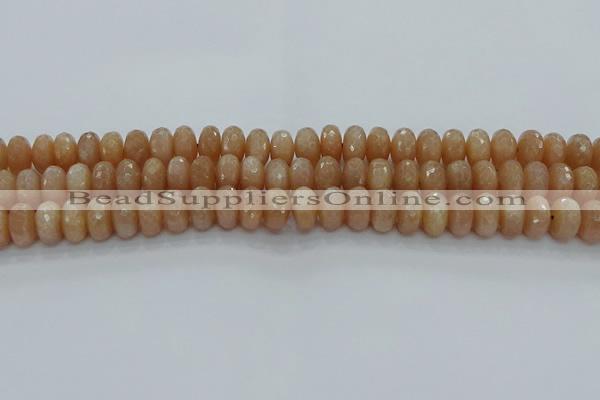 CMS1093 15.5 inches 7*12mm faceted rondelle moonstone beads