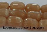 CMS1099 15.5 inches 10*14mm faceted rice moonstone gemstone beads