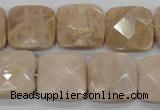 CMS110 15.5 inches 20*20mm faceted square moonstone gemstone beads