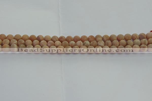 CMS1121 15.5 inches 6mm round matte moonstone gemstone beads