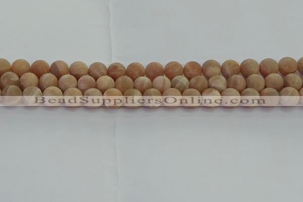 CMS1123 15.5 inches 10mm round matte moonstone gemstone beads