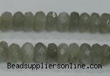 CMS128 15.5 inches 6*10mm faceted rondelle moonstone gemstone beads