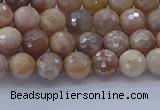 CMS1300 15.5 inches 4mm faceted round AB-color moonstone beads