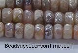 CMS1321 15.5 inches 4*6mm faceted rondelle AB-color moonstone beads