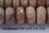 CMS1326 15.5 inches 8*16mm faceted rondelle AB-color moonstone beads