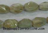 CMS133 15.5 inches 10*16mm faceted nugget moonstone gemstone beads