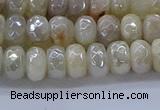 CMS1341 15.5 inches 4*6mm faceted rondelle AB-color white moonstone beads