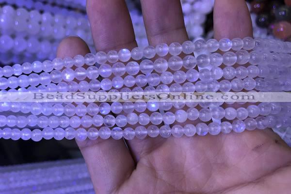 CMS1408 15.5 inches 4mm round white moonstone beads wholesale