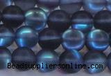 CMS1517 15.5 inches 8mm round matte synthetic moonstone beads