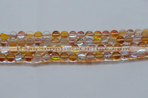 CMS1534 15.5 inches 12mm round synthetic moonstone beads wholesale