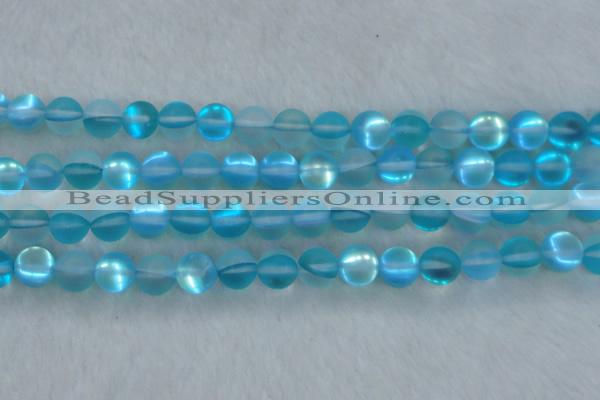 CMS1559 15.5 inches 12mm round matte synthetic moonstone beads