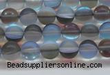 CMS1566 15.5 inches 6mm round matte synthetic moonstone beads