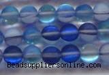 CMS1587 15.5 inches 8mm round matte synthetic moonstone beads