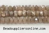 CMS1666 15.5 inches 6*13mm - 8*14mm faceted tyre moonstone beads