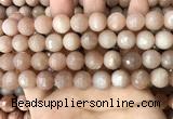 CMS1681 15.5 inches 12mm faceted round moonstone beads wholesale