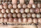 CMS1682 15.5 inches 14mm faceted round moonstone beads wholesale