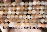 CMS1716 15.5 inches 8mm faceted round rainbow moonstone beads