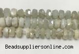 CMS1769 15.5 inches 6*12mm - 8*13mm faceted tyre moonstone beads