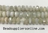 CMS1770 15.5 inches 6*13mm - 8*14mm faceted tyre moonstone beads