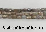 CMS1781 15.5 inches 8*12mm faceted rectangle AB-color moonstone beads