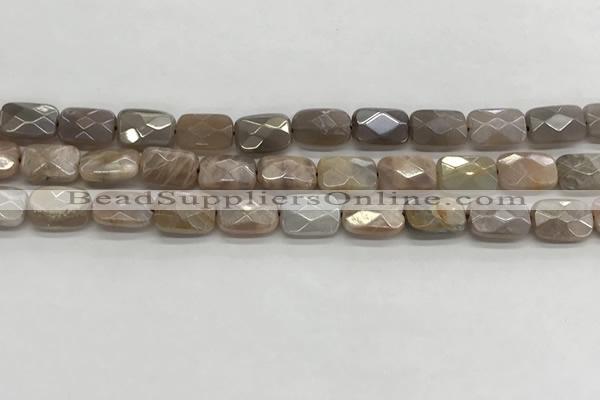 CMS1781 15.5 inches 8*12mm faceted rectangle AB-color moonstone beads