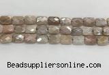 CMS1783 15.5 inches 10*14mm faceted rectangle AB-color moonstone beads