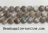 CMS1793 15.5 inches 18mm faceted coin AB-color moonstone beads