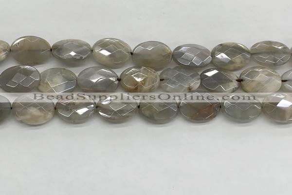 CMS1814 15.5 inches 13*18mm faceted oval AB-color moonstone beads