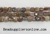 CMS1829 15.5 inches 12*12mm faceted square AB-color moonstone beads