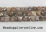 CMS1830 15.5 inches 14*14mm faceted square AB-color moonstone beads