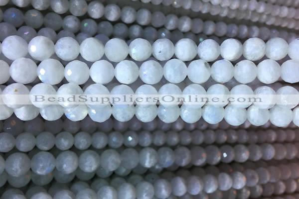 CMS1861 15.5 inches 8mm faceted round white moonstone gemstone beads