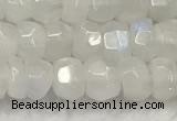 CMS1910 15.5 inches 4.5*6mm faceted rondelle white moonstone beads