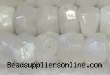 CMS1911 15.5 inches 5*8mm faceted rondelle white moonstone beads