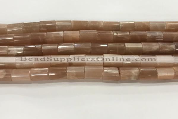 CMS1950 15.5 inches 10*14mm faceted tube moonstone beads