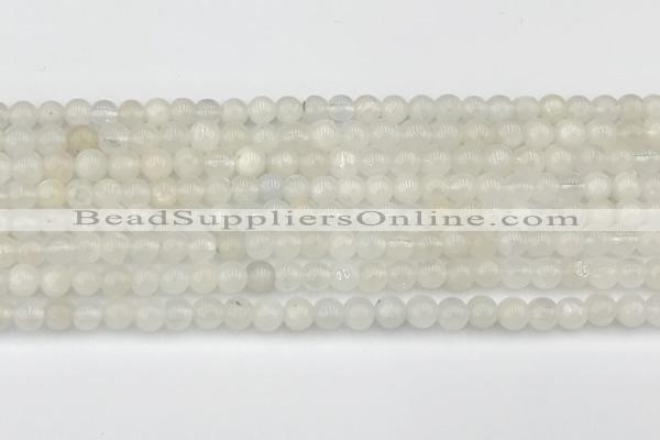 CMS2024 15.5 inches 4mm round white moonstone beads wholesale