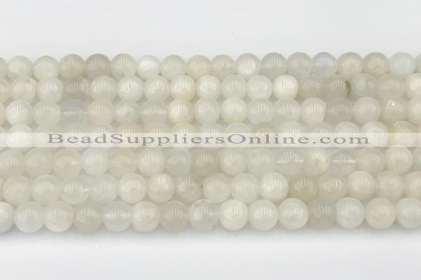 CMS2027 15.5 inches 7mm round white moonstone beads wholesale