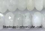 CMS2098 15 inches 6*9mm faceted rondelle white moonstone beads