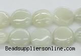 CMS210 15.5 inches 14mm flat round moonstone gemstone beads wholesale