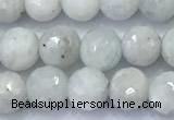 CMS2140 15 inches 6mm faceted round white moonstone beads