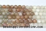 CMS2166 15 inches 8mm round rainbow moonstone beads