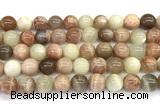 CMS2268 15 inches 10mm round rainbow moonstone beads wholesale