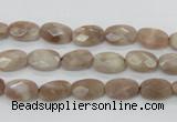 CMS33 15.5 inches 8*10mm faceted oval moonstone gemstone beads