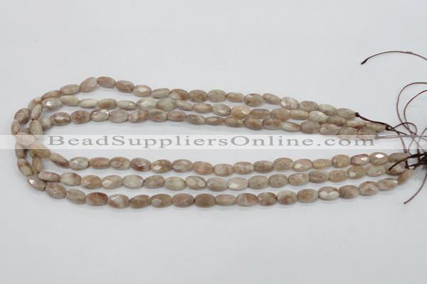 CMS33 15.5 inches 8*10mm faceted oval moonstone gemstone beads