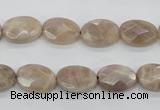 CMS34 15.5 inches 10*14mm faceted oval moonstone gemstone beads